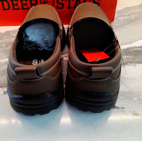 Men's Deer Stag slip on brown loafers New in Box - SZ 9 - Picture 4 of 7
